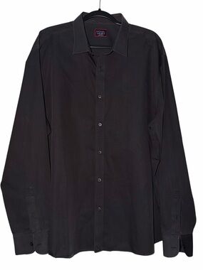 UNTUCKit Men's Long-Sleeve Black Dress Shirt XXL